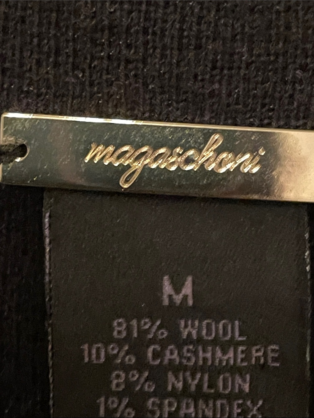 Magaschoni Black Midi Dress with V-Notch Neckline - Picture 4 of 5